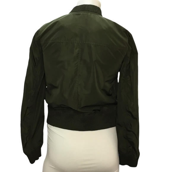 Michael Michael Kors Women's Olive Green Embroidered Flower Bomber Jacket XXS - Picture 7 of 12